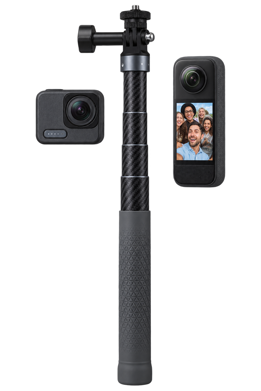 Perche à selfie rotative 360° DENX, noir