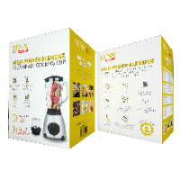 Boîte du blender multifonction DENX DX2001, dépliée recto verso