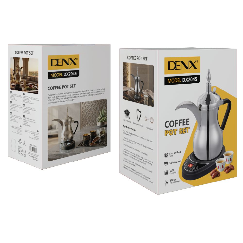 Set de cafetières italiennes 600ml DENX, argenté