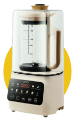 Blender chauffant DENX DX2072, corps crème et bol gradué, bandeau de commandes tactile