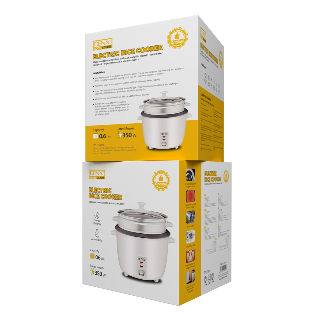 Cuiseur à riz électrique 0.6Ltr. DENX, blanc