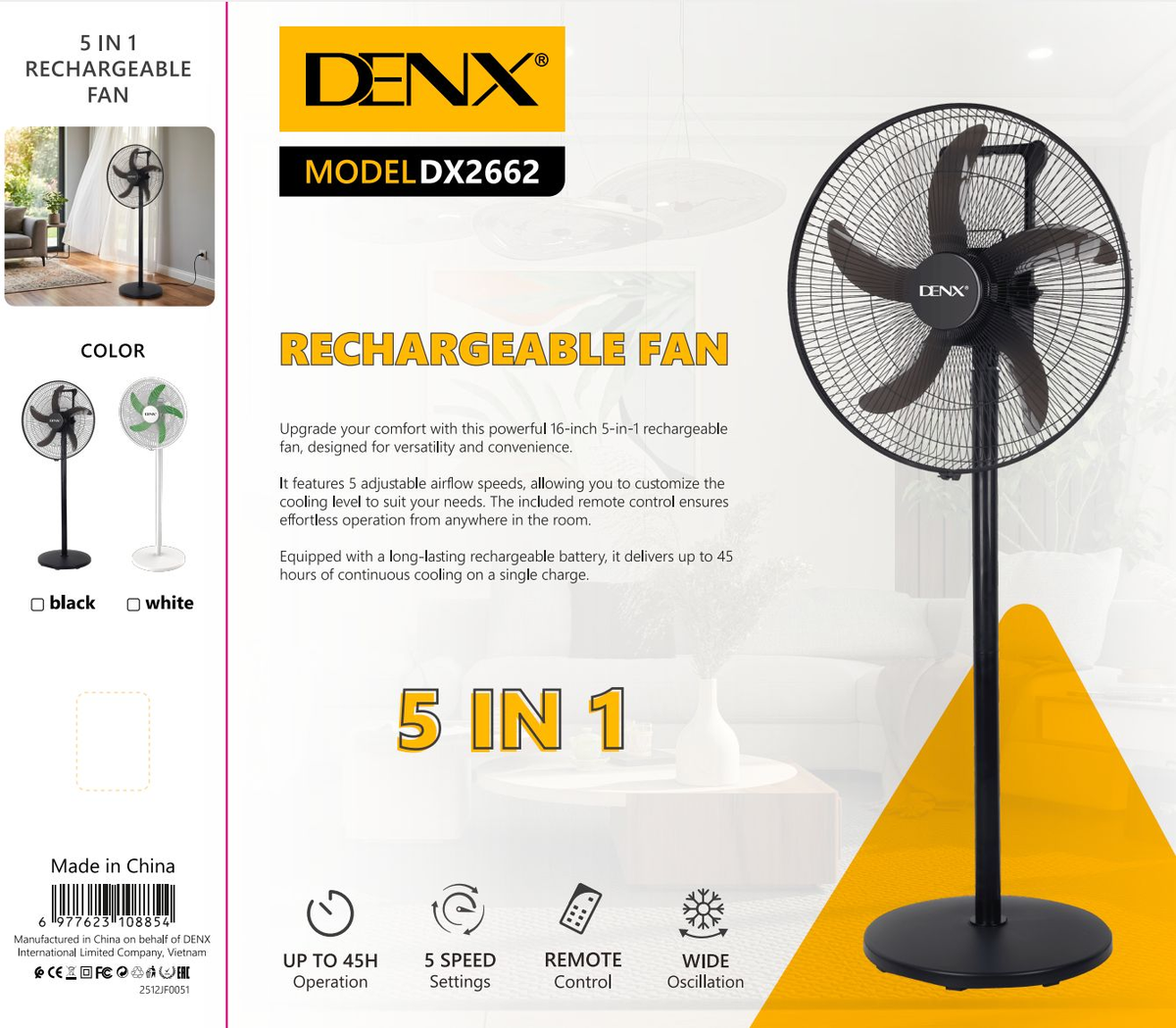 Ventilateur 16" DENX