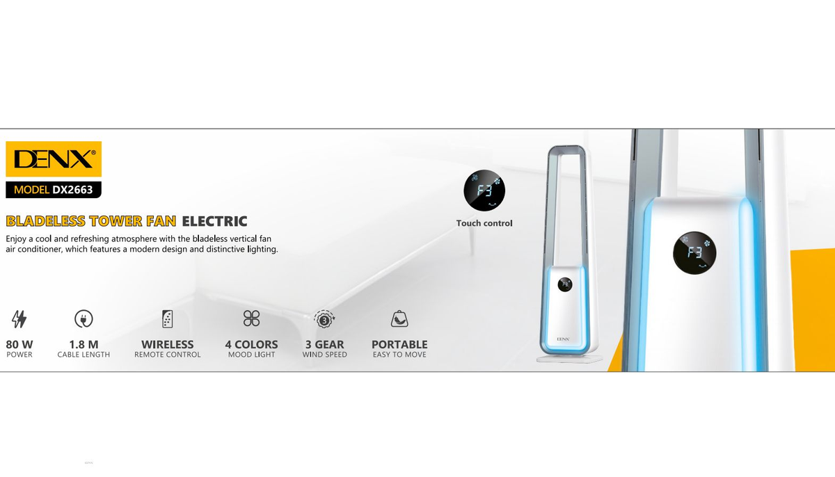 Ventilateur DENX DX2663, blanc
