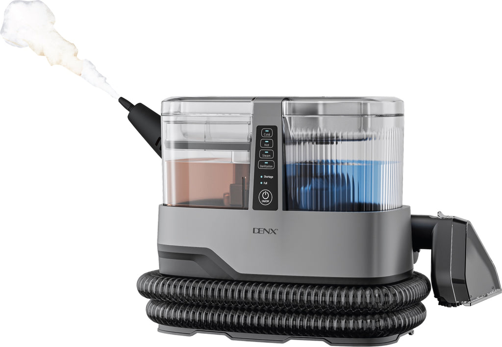Nettoyeur vapeur pour moquette DENX DX2925, réservoirs d'eau propre et sale, flexible et suceur