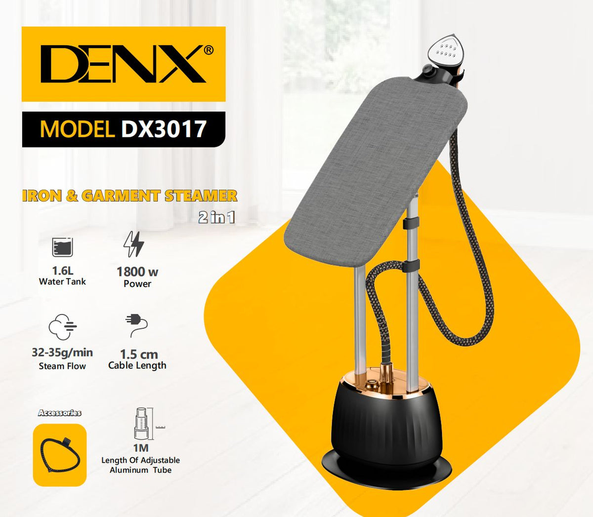 Fer à repasser & défroisseur vapeur DENX DX3017