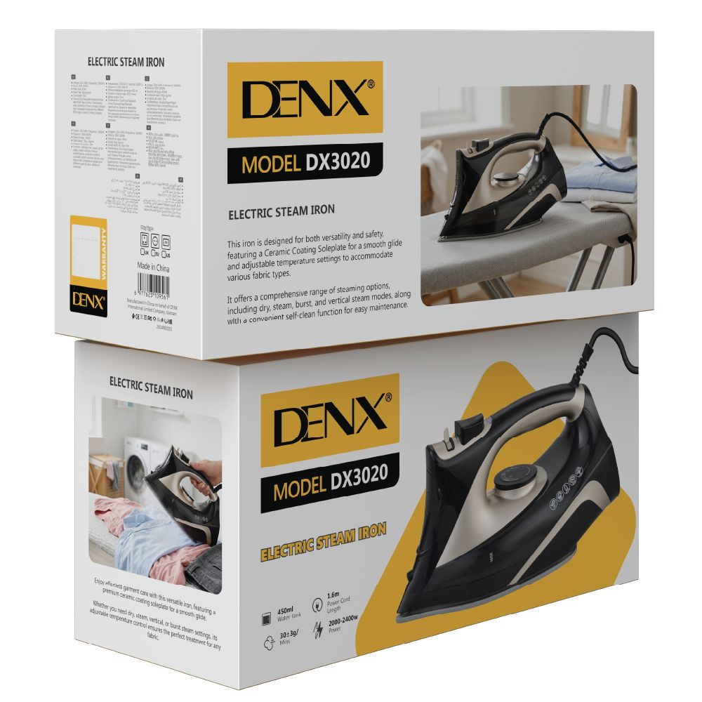 Fer à repasser vapeur DENX DX3020, vue 2