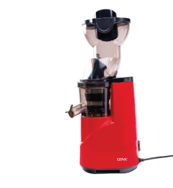 Extracteur de jus lent DENX DX3203, rouge, avec goulotte de remplissage et bec verseur
