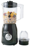 Extracteur de jus DENX DX3216, bol gradué rempli de fruits et bol broyeur, corps noir