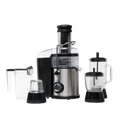 Ensemble extracteur de jus et blender DENX, centrifugeuse en inox et bols transparents