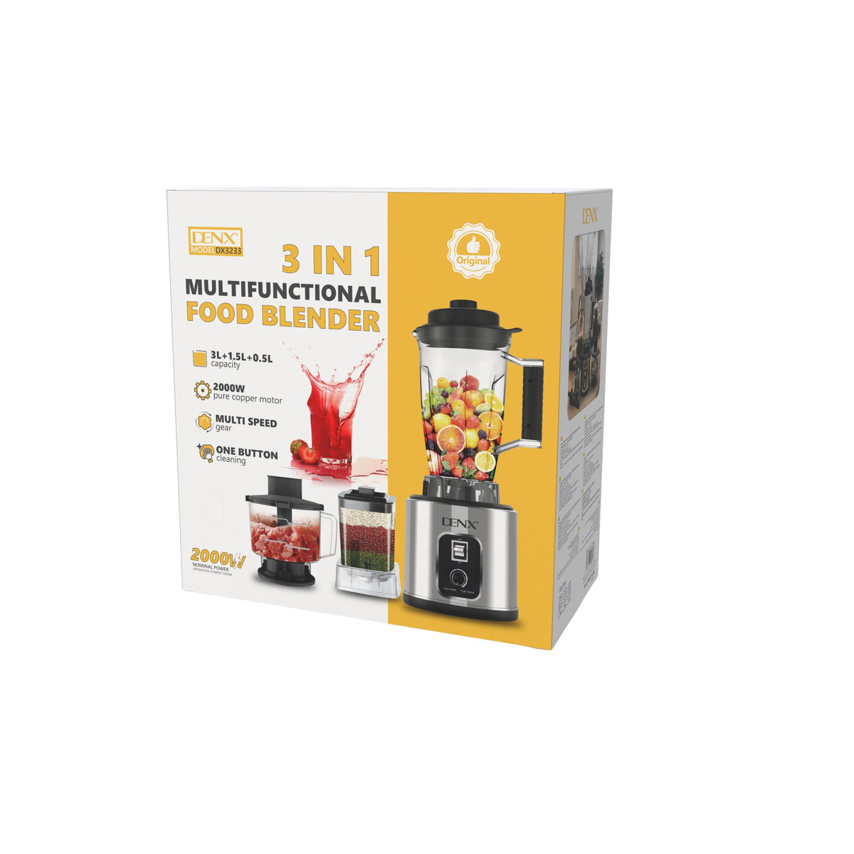 Boîte du blender multifonction 3-en-1 DENX DX3233