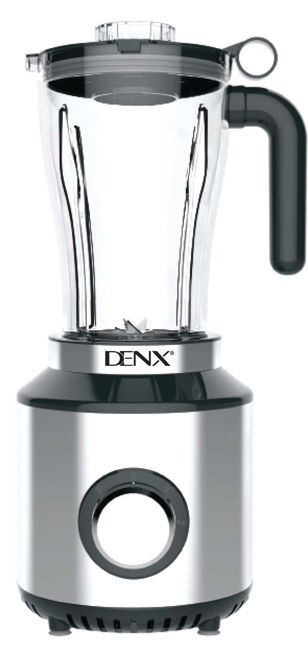 Robot multifonction 6-en-1 DENX DX3234, bol blender transparent gradué sur socle inox