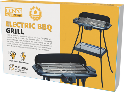 Barbecue électrique 2000W DENX, noir