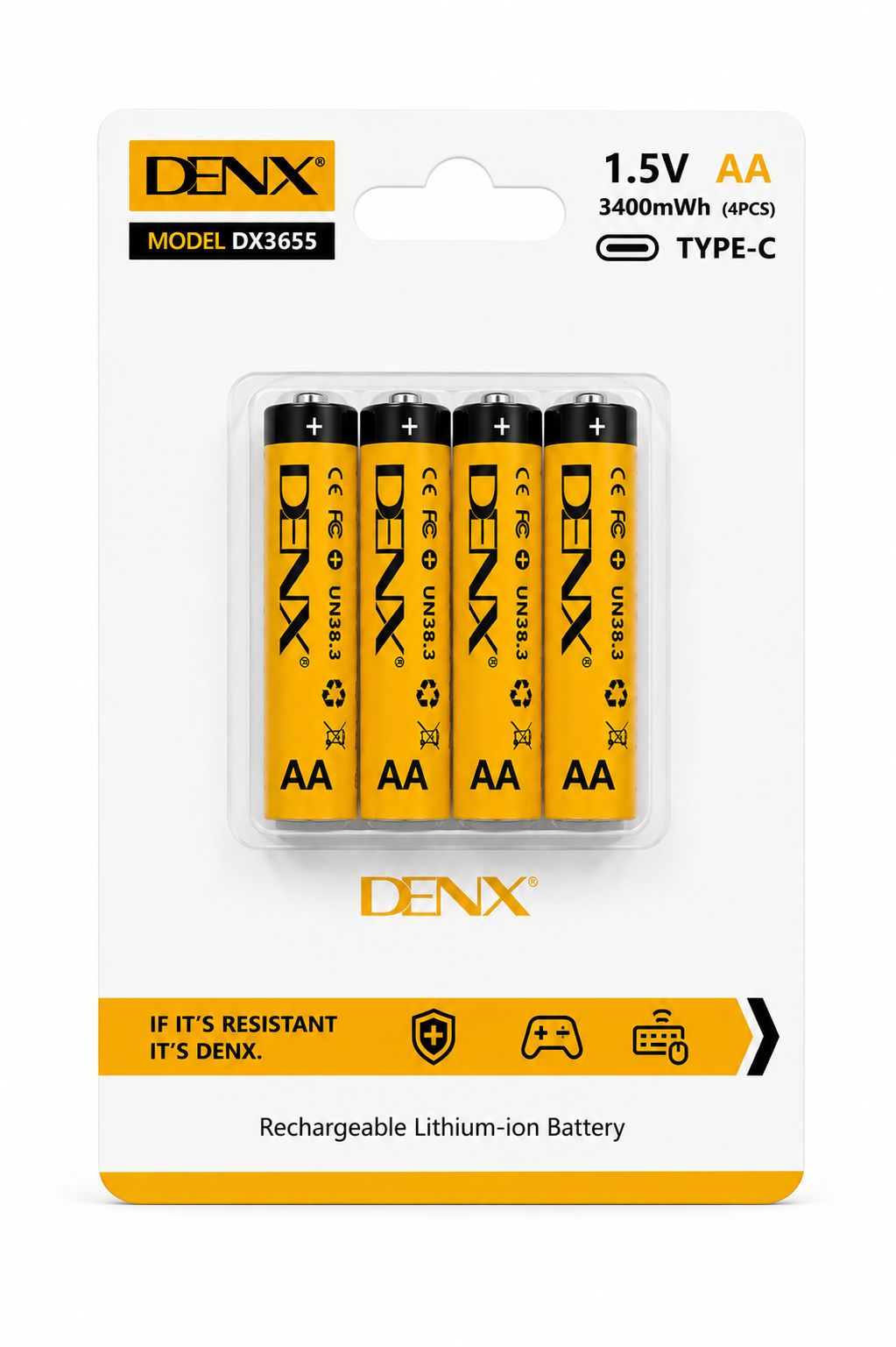 Pile rechargeable lithium AA DENX DX3655