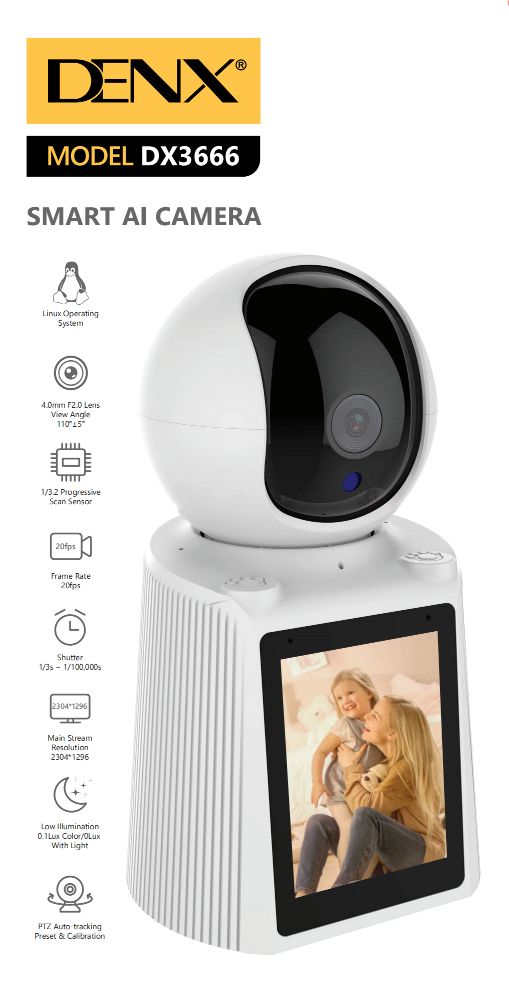 Caméra de surveillance intelligente DENX DX3666