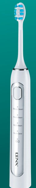 Brosse à dents électrique sonique DENX DX3727, corps blanc et quatre modes de brossage
