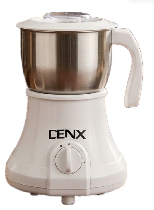 Moulin à café électrique 600 ml DENX, corps crème et bol métallique amovible