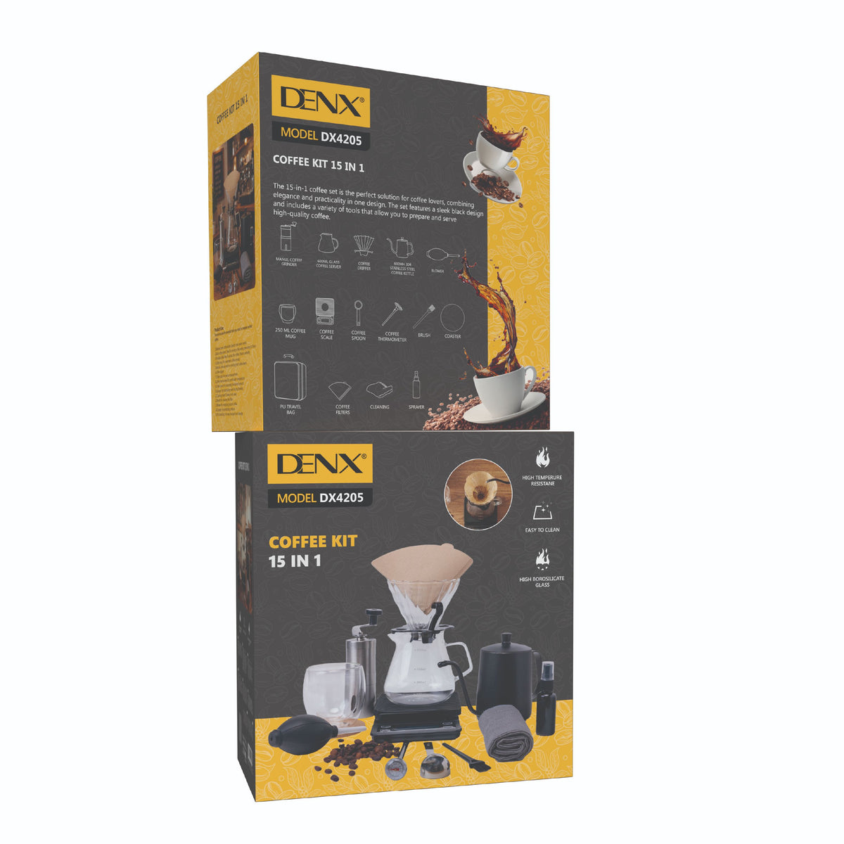 Boîte du kit café 15-en-1 DENX