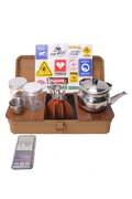 Kit à thé 14-en-1 DENX : théière, verres et bocaux sur leur plateau en bois