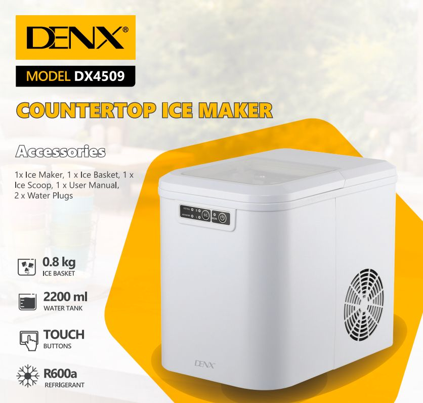 Machine à glaçons 2.2L DENX, blanc